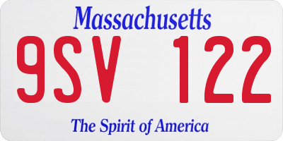MA license plate 9SV122