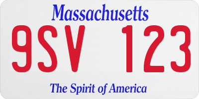 MA license plate 9SV123