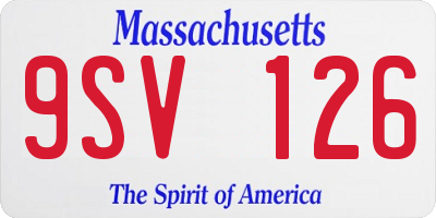 MA license plate 9SV126