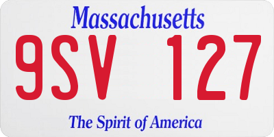 MA license plate 9SV127
