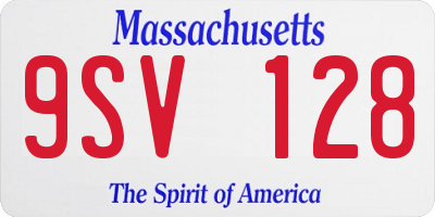 MA license plate 9SV128