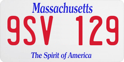 MA license plate 9SV129
