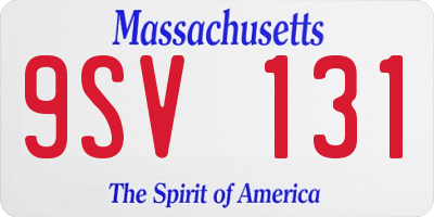 MA license plate 9SV131