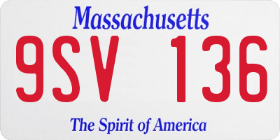 MA license plate 9SV136