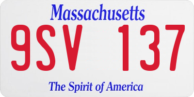 MA license plate 9SV137