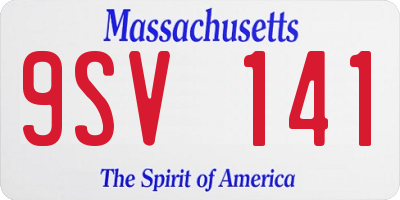 MA license plate 9SV141
