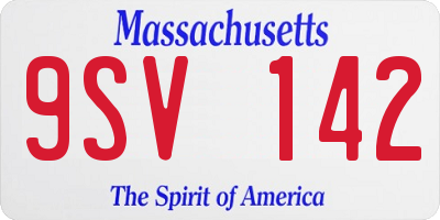 MA license plate 9SV142