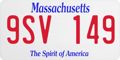 MA license plate 9SV149