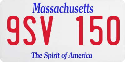 MA license plate 9SV150