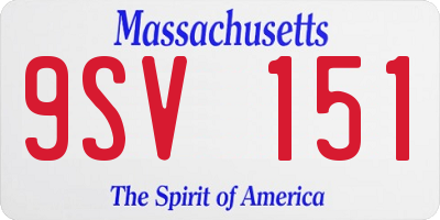 MA license plate 9SV151