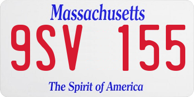 MA license plate 9SV155