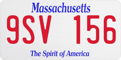 MA license plate 9SV156