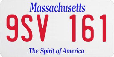 MA license plate 9SV161