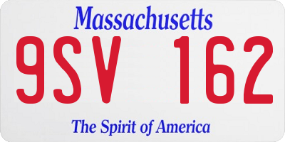 MA license plate 9SV162