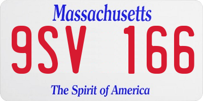MA license plate 9SV166