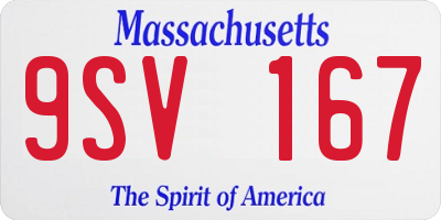MA license plate 9SV167
