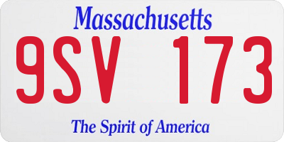 MA license plate 9SV173