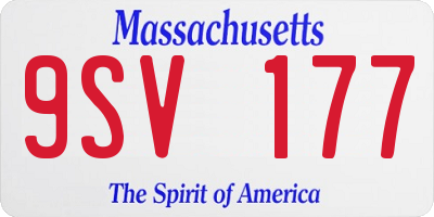 MA license plate 9SV177