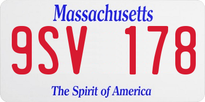 MA license plate 9SV178