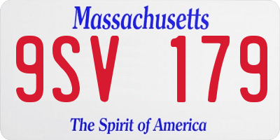 MA license plate 9SV179