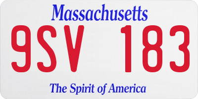 MA license plate 9SV183