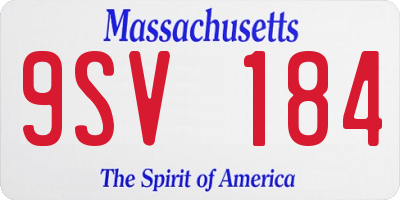 MA license plate 9SV184
