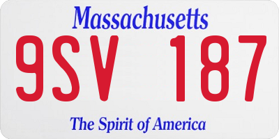 MA license plate 9SV187