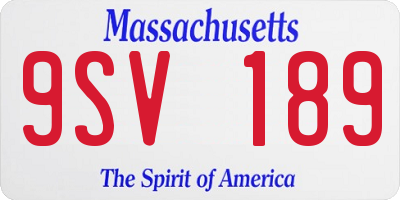 MA license plate 9SV189