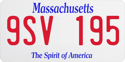 MA license plate 9SV195
