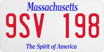 MA license plate 9SV198