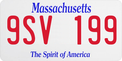MA license plate 9SV199