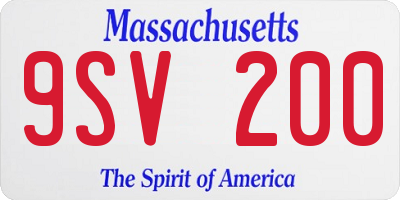 MA license plate 9SV200