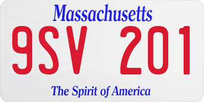 MA license plate 9SV201