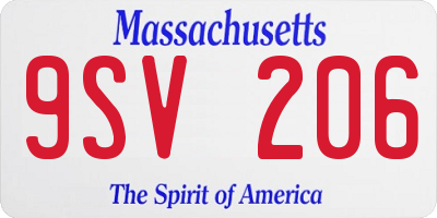 MA license plate 9SV206