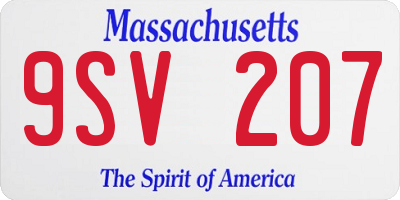 MA license plate 9SV207