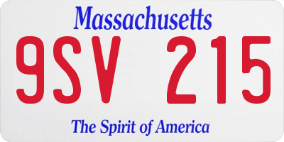 MA license plate 9SV215