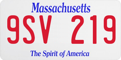 MA license plate 9SV219