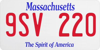 MA license plate 9SV220