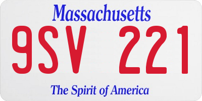 MA license plate 9SV221