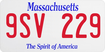 MA license plate 9SV229