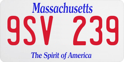 MA license plate 9SV239