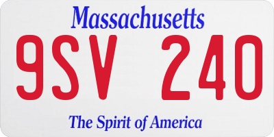 MA license plate 9SV240