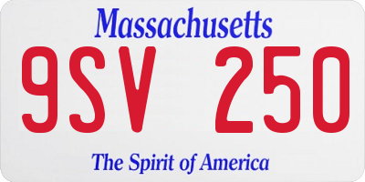 MA license plate 9SV250