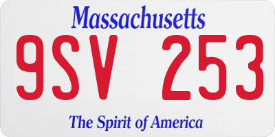 MA license plate 9SV253