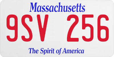 MA license plate 9SV256