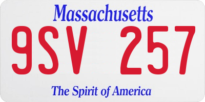 MA license plate 9SV257