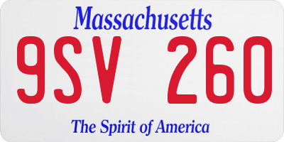 MA license plate 9SV260
