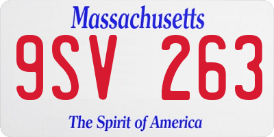 MA license plate 9SV263