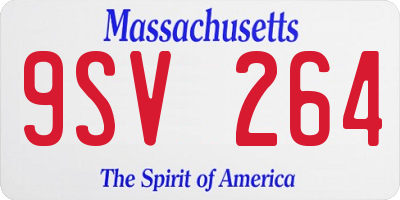 MA license plate 9SV264