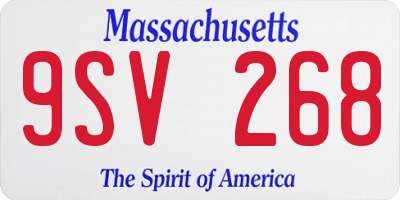 MA license plate 9SV268